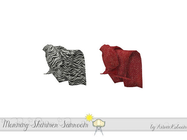 Sims 4 — Morning Shimmer Sunroom - Throw Blanket by ArwenKaboom — Throw blanket for armchair in two recolors. You can