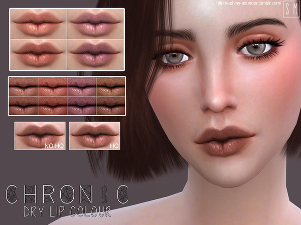 Sims 4 — [ Chronic ] - Dry Lip Colour by Screaming_Mustard — A natural dry lip colour. For females, teen +. With custom