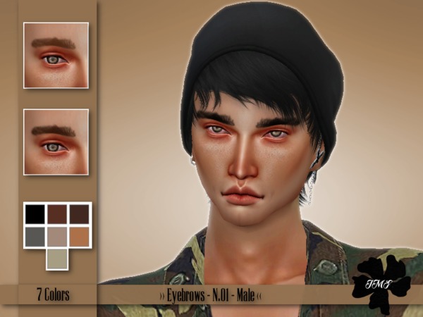 Sims 4 — IMF Male Eyebrows N.01 by IzzieMcFire — Male Eyebrows N.01 contains 7 colors. Standalone item with thumbnail.
