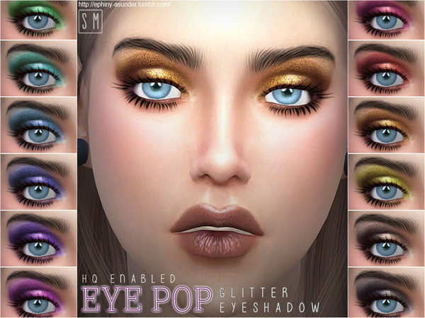 Sims 4 — [ Eye Pop ] - Glitter Eye Shadow by Screaming_Mustard — A fun glittery eyeshadow in 12 unique shades. For