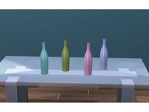 Sims 4 — Adelina Bottle v2 by soloriya — Shiny simple bottle. Part of Adelina set. 4 color variations. Category:
