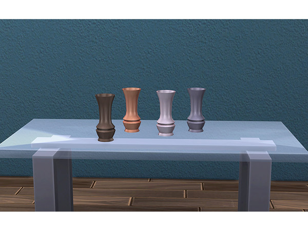 Sims 4 — Adelina Curved Vase by soloriya — Shiny curved vase. Part of Adelina set. 4 color variations. Category: