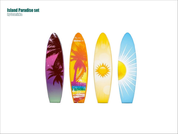 Sims 4 — [Island Paradise] Deco surfboard 01 by Severinka_ — Deco surfboard 01 From the set of 'Island Paradise' 4 colors