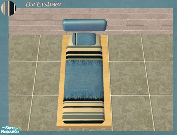 Sims 2 — Reflexsims Young Line  Moza - Bedding by Eisbaerbonzo — Modern bedding with a with a fluffy fringe blanket on. 