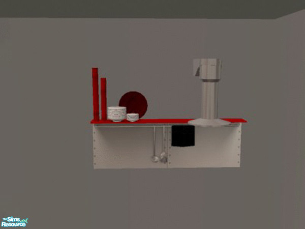 Sims 2 — Contempo Kitchen - Airpump by MysticVelvet — Airpump with lighting and deco on the shelves.