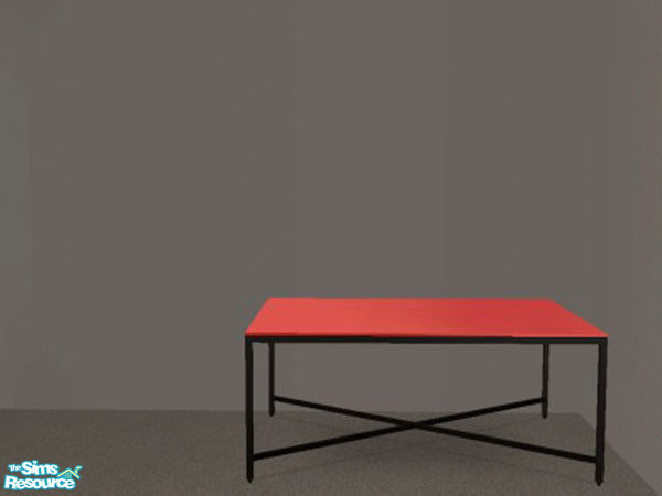 Sims 2 — Contempo Kitchen - Table by MysticVelvet — Red Surface with black legs.
