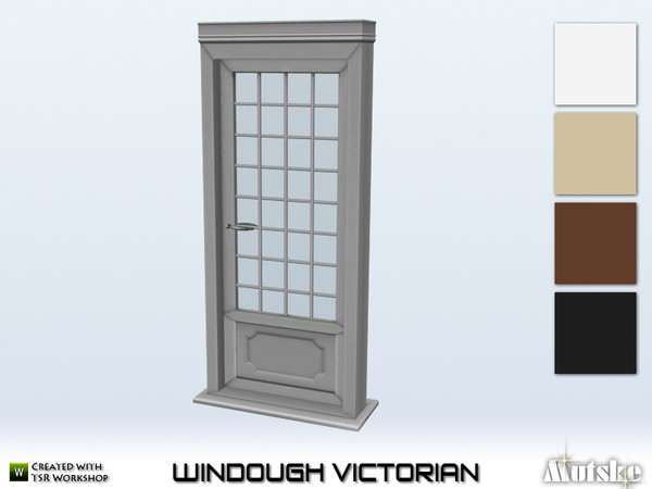 Sims 4 — WinDough Glass Door 1x1 by Mutske — This door is part of the WinDough Victorian Constructionset. Made by Mutske.