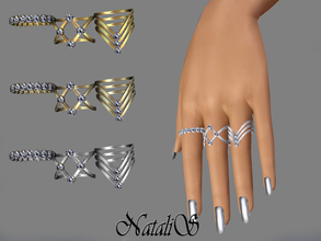 Sims 3 — NataliS TS3 Crystal Rings Set Left FT-FA by Natalis — Dazzling crystal rings set for left hands. FT- FA- YA