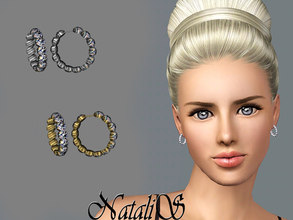 Sims 3 — NataliS TS3 Crystal Pave Small Hoop Earrings by Natalis — Dazzling crystal pave small hoop earrings. FT- FA- FE