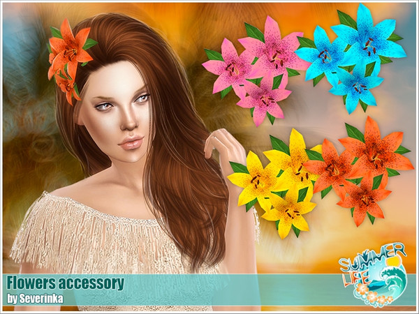 Sims 4 — [Island Paradise] Flowers accessory by Severinka_ — Women's accessory - flowers, decoration for hairstyles. 4