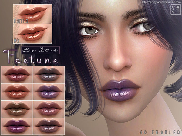 Sims 4 — [ Fortune ] - Metallic Lip Gloss by Screaming_Mustard — A funky metallic lip colour in 8 unique shades. For