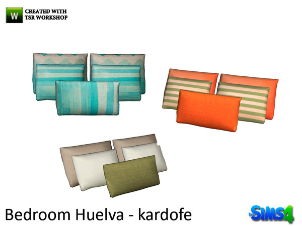 Sims 4 — kardofe_Bedroom Huelva_Cushion by kardofe — Group to place cushions on the bed, three different textures 