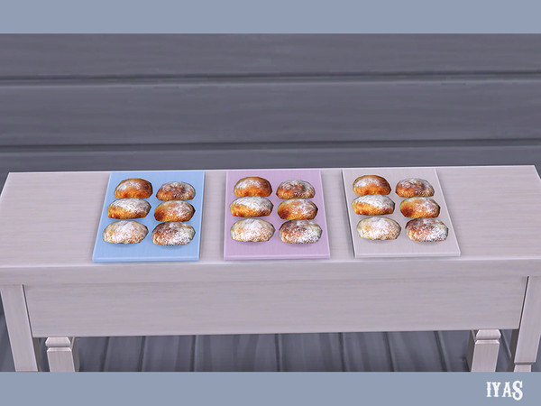 Sims 4 — Sweet Buns by soloriya — Sweet buns on a tray. 3 color variations. Part of Sweet Dreams set. Category: