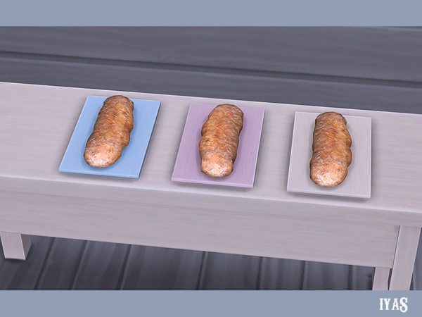 Sims 4 — Bread by soloriya — Simple but delicious bread on a tray. 3 color variations. Part of Sweet Dreams set.
