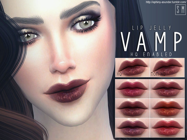 Sims 4 — [ Vamp ] - Lip Jelly by Screaming_Mustard — A translucent shiny lip jelly in deeper Gothic shades. For females