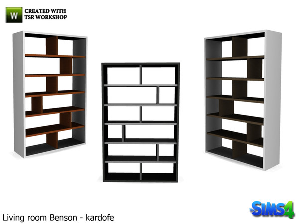 Sims 4 — kardofe_Living room Benson_Shelving by kardofe — Wooden shelves in two colors, three different models 