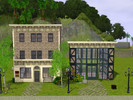 Sims 3 — Little Boulevard by pilotus — A simple but elegant looking community lot for your town! Large building has 3