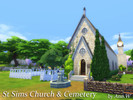 Sims 4 — St Sims Church & Cemetery NO CC by annwang923 — This church needs a 50x50 lot, you can replace the park in
