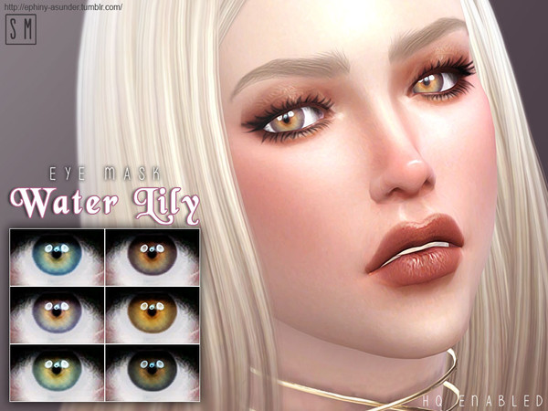Sims 4 — [ Water Lily ] - Eye Mask by Screaming_Mustard — A more natural themed eye mask in 6 unique shades. For males