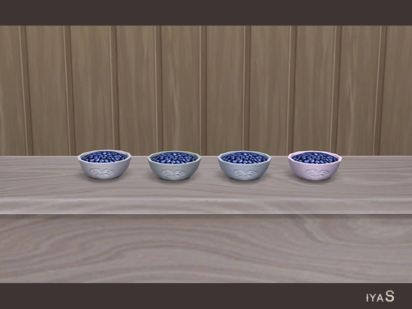 Sims 4 — Sunny Morning Bowl with Blueberries by soloriya — Small bowl with delicious blueberries. 4 color variations.