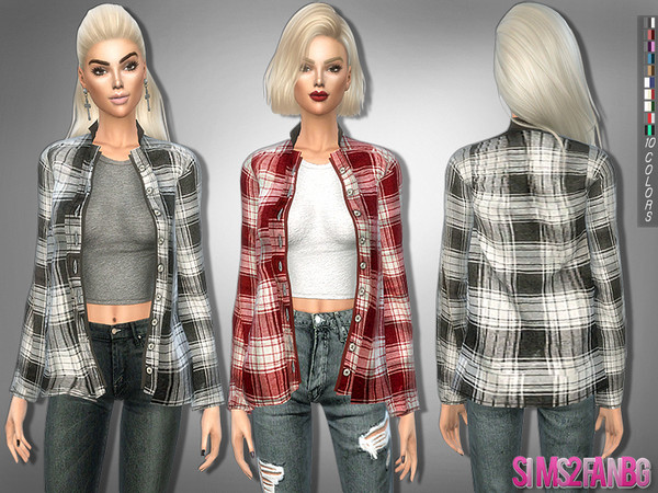 Sims 4 — 206 - Button Up Shirt with top by sims2fanbg — .:206 - Button Up Shirt with top:. Shirt in 10 different colors