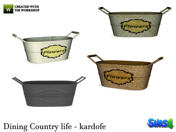 Sims 4 — kardofe_Dining Country life_Basin by kardofe — Small basin of zinc to put plants inside, you can put without