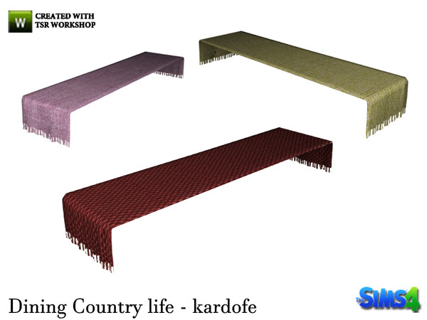Sims 4 — kardofe_Dining Country life_Tablecloth by kardofe — Rustic tablecloth in natural fibers and fringes 