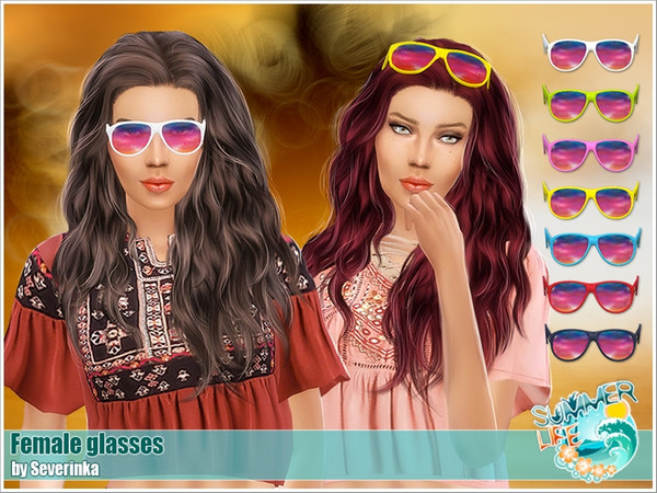 Sims 4 — [Island Paradise]  - Sun Glasses fa by Severinka_ — Sun Glasses for female (2 variants) 7 colors Category: