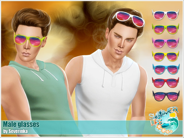 Sims 4 — [Island Paradise]  - Sun Glasses ma by Severinka_ — Sun Glasses for male (2 variants) 7 colors Category: glasses