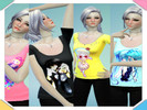 Sims 4 — Anime Inspired Shirts by Sia2 — Hiiiii fufufufu~ I just love anime and I decided to start with editing shirts