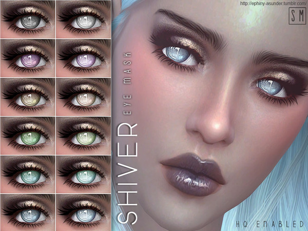 Sims 4 — [ Shiver ] - Eye Mask by Screaming_Mustard — An opalescent eye mask in 12 new shades. For males and females,