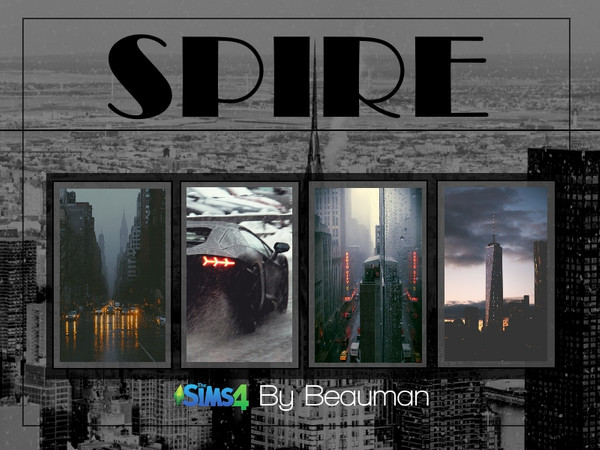 Sims 4 — Spire Canvas Paintings by Beauman — A new painting set which can be found in the category: Paintings. Hope you