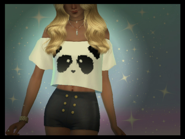 Sims 4 — Panda Crop Top (Mesh Needed) by -SinfulSimmer- — This is a recolor of the Daphne Crop Top by Sentate.