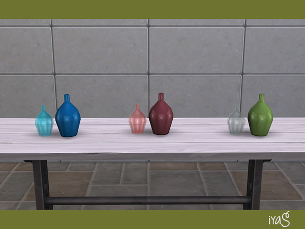 Sims 4 — Bye Summer Two Vases by soloriya — Two vases - ceramic and glass. Part of Bye Summer set. 3 color variations.