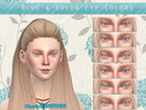 Sims 4 — Blue & Green Eye Colors by CloudyRenmes — Realistic blue and green eye colors for The Sims 4. Includes 6