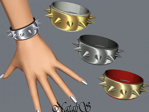 Sims 3 — NataliS TS3 Metal spikes bracelet FT-FA by Natalis — Metal spikes and leather cuff bracelet . FT-FA-YA