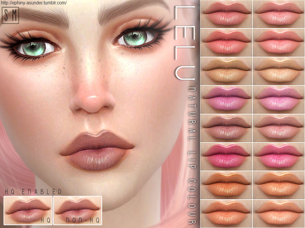 Sims 4 — [ Lelu ] - Natural Lip Colouring by Screaming_Mustard — A set of lipsticks with a subtle more natural look to