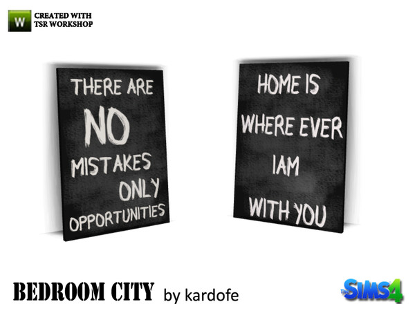 Sims 4 — kardofe_Bedroom City_Picture by kardofe — Black slate to put phrases that make us think 