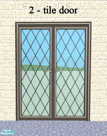 Sims 2 — Black Lattice Door - 2 - Tile by Raveena — You need Chrissy's mesh for this file to work in your game. Download