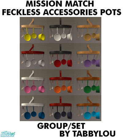 Sims 2 — TL - MM Feckless Accessories Pots by TabbyLou — Recolor of Nightlife's Feckless Accessories for Kitchen. This