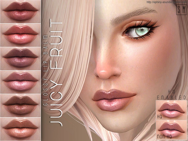 Sims 4 — [ Juicy Fruit ] - Glossy Lip Balm by Screaming_Mustard — A glossy and full lip balm in six unique shades to