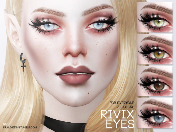 Sims 4 — Rivix Eyes N101 by Pralinesims — Eyes in 35 colors.