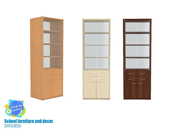 Sims 4 — [School set II] - Cabinet03 by Severinka_ — Cabinet03 with glass doors for decoration classroom or office From