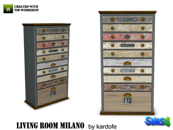 Sims 4 — kardofe_Living room Milano_Dresser by kardofe — Old filing of an office of a station reused as dresser 
