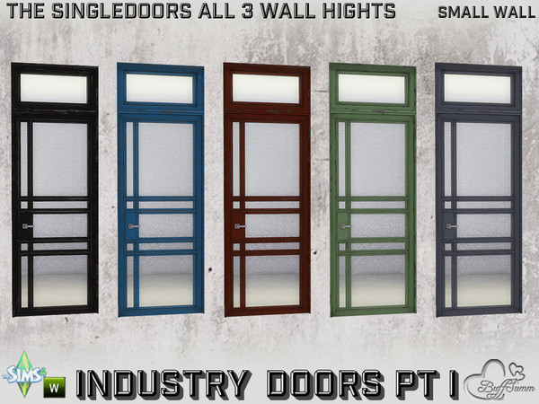 Sims 4 — Industry Singledoors v1 SW 1x1 Full by BuffSumm — Part of the *Build Industry Set* Created by BuffSumm @ TSR