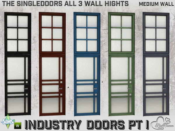 Sims 4 — Industry Singledoors v1 1x1 MW Full by BuffSumm — Part of the *Build Industry Set* Created by BuffSumm @ TSR