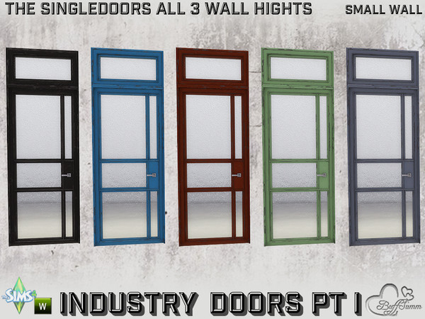 Sims 4 — Industry Singledoors v2 1x1 SW Full by BuffSumm — Part of the *Build Industry Set* Created by BuffSumm @ TSR