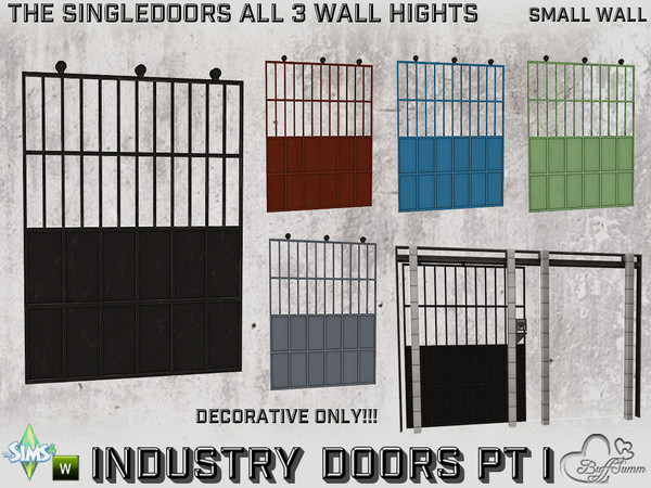 Sims 4 — Industry Singledoors Sliding Door for Arch SW (Deco only!) by BuffSumm — Part of the *Build Industry Set*