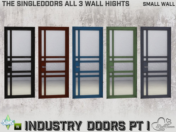 Sims 4 — Industry Singledoors v1 1x1 SW by BuffSumm — Part of the *Build Industry Set* Created by BuffSumm @ TSR
