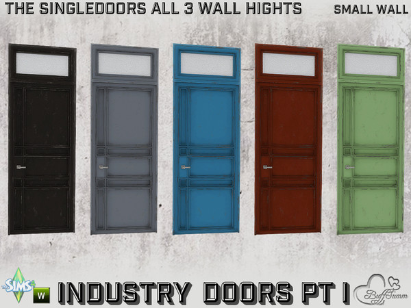 Sims 4 — Industry Singledoors v1 1x1 SW Full A by BuffSumm — Part of the *Build Industry Set* Created by BuffSumm @ TSR